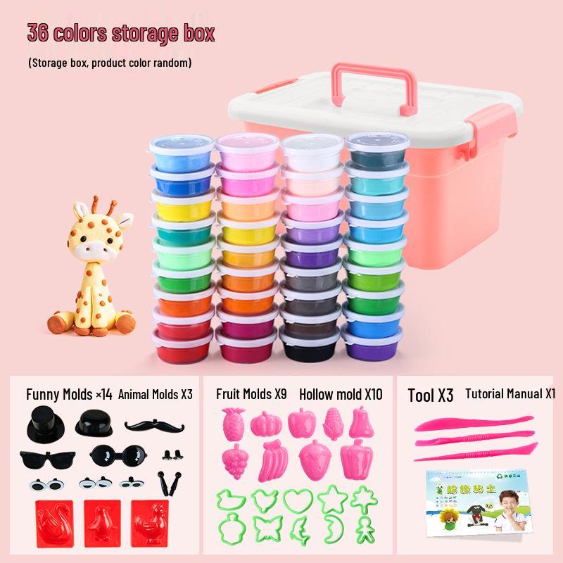 Super Light Non-Toxic Color Clay for Kids - DIY Space Clay Plasticine Set
