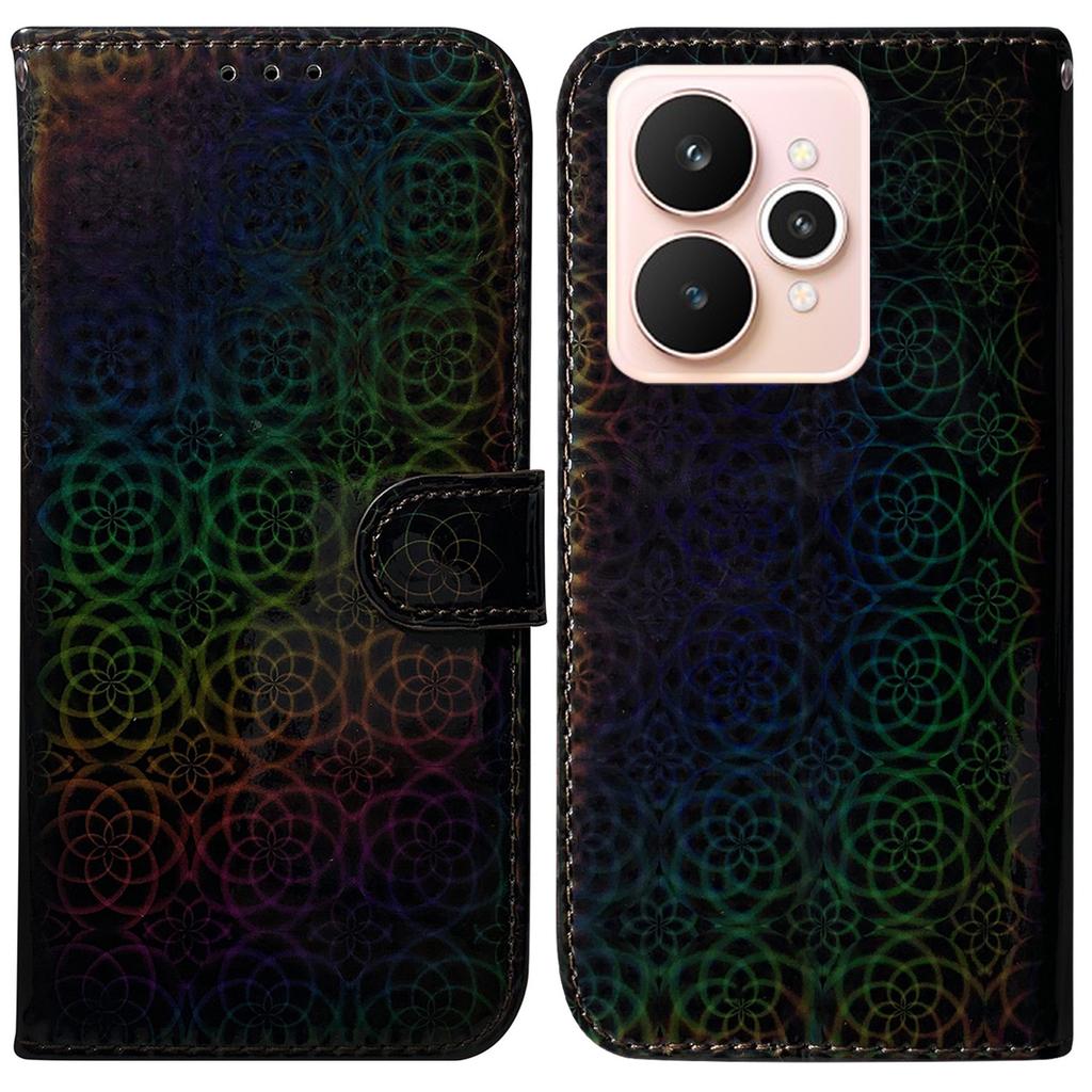 Чехол-подставка для Realme 15 Pro 5G/15 5G, кожаный чехол для телефона "Ослепительный цветок" с ремешком на запястье