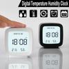 Mini Digital Clock With Temperature And Humidity Monitor Time Date Display Voice Control Kids Office Alarm Clock