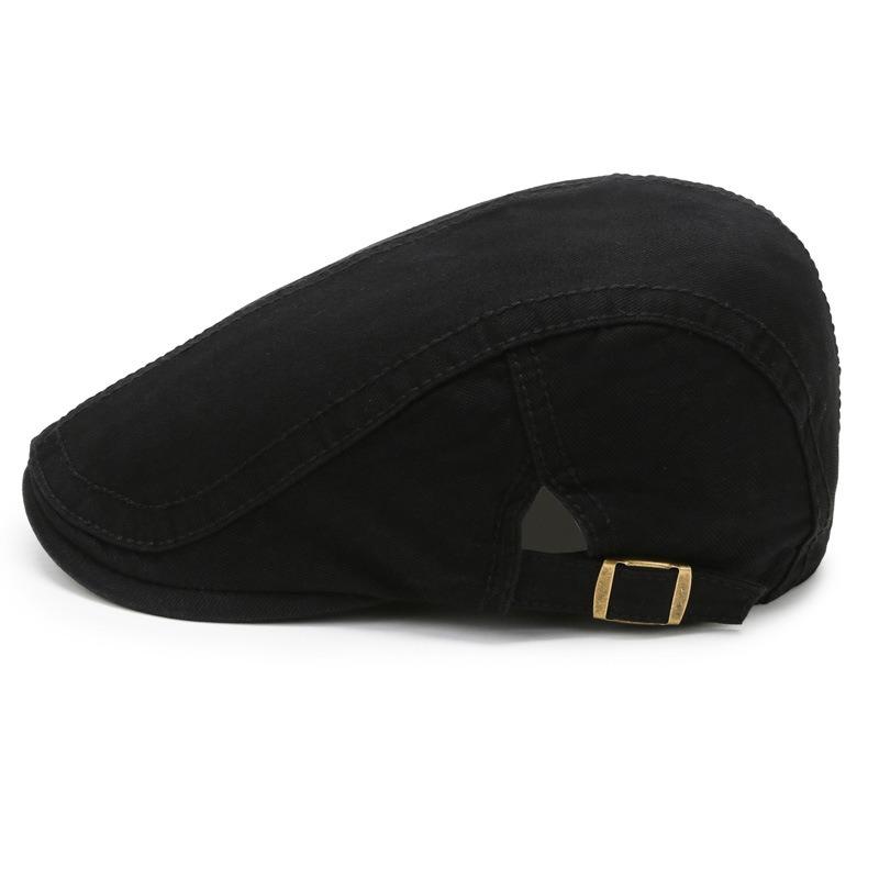 New Men's Beret Solid Color Casual Simple Cap Fashion Personality British Retro Hat Trendy Version