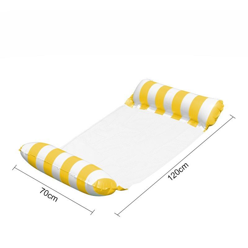 1 шт. Надувной гамак-кресло для бассейна - Портативное складное кресло-реклайнер с воздушным насосом, двухтрубный полосатый плавучий шезлонг для взрослых