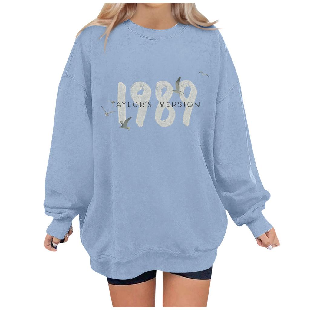 Women's Casual Fashion Print Long Sleeve O-Neck Pullover Top