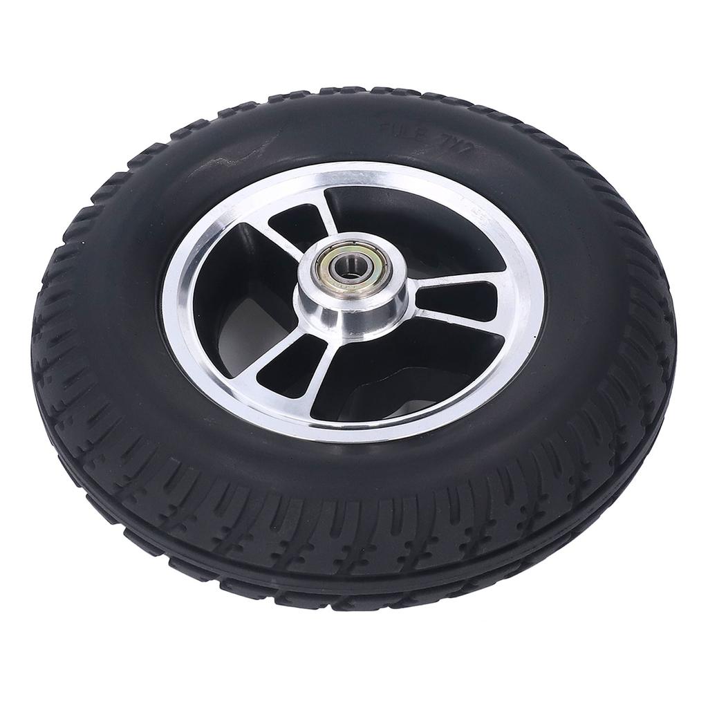 Wheelchair Wheel PU Wheel Alloy Steel Hub Anti Skid Walker Tire Replacement for Cart 7in