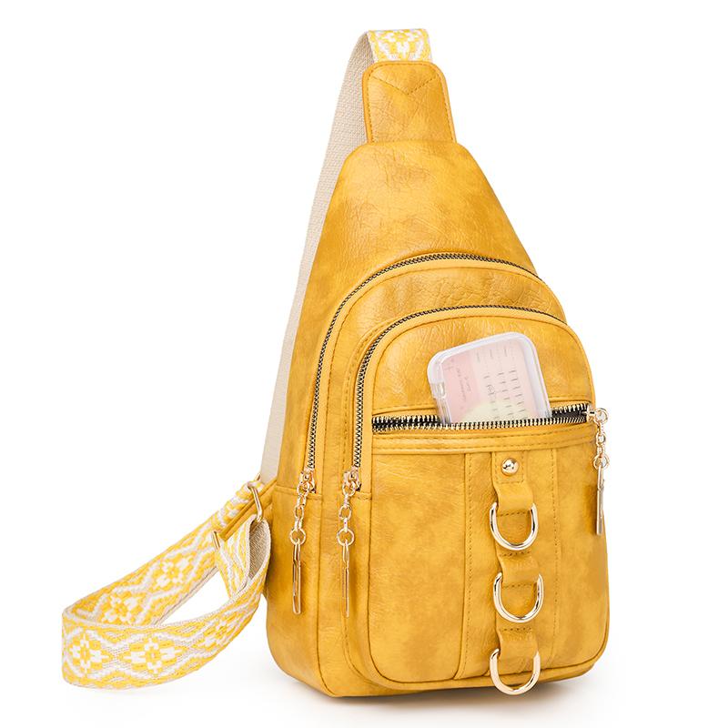 Женская сумка-ретро на грудь, однотонная сумка через плечо, поясная сумка