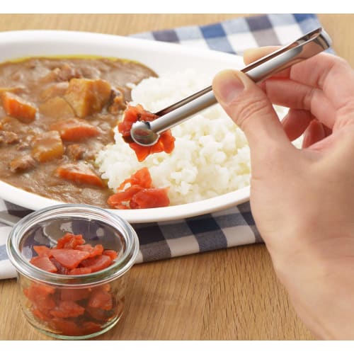 Yoshikawa YJ2816, Made In Japan, 12.5cm Tongs, Suitable for Small Bottles, Serving Tongs, Silver