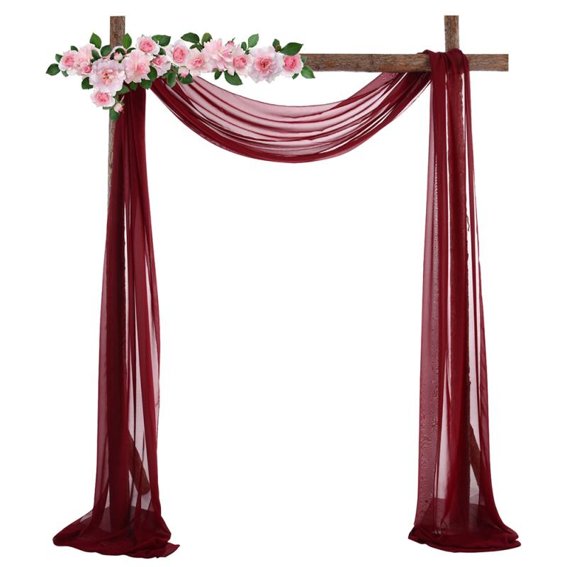 1pc/2pcs 70*550cm Elastic Chiffon Arch Drapery For Wedding Decoration Stage Background Cloth Gauze