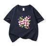 Kids Cotton T Shirt Pink Plumeria Floral Print Crew Neck Short Sleeve Tee Casual Breathable Boys Girls Summer Tops