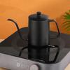 600 мл чайник для кофе из нержавеющей стали с черной крышкой кофейник для эспрессо аксессуар для капельного кофе с длинной гусиной шеей инструменты кофейник