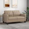VidaXL 2-seater Sofa Cappuccino 140 Cm Faux Leather, Sofa, Upholstered Sofa, Living Room Seat, Loveseat, Living Room Sofa, 359121