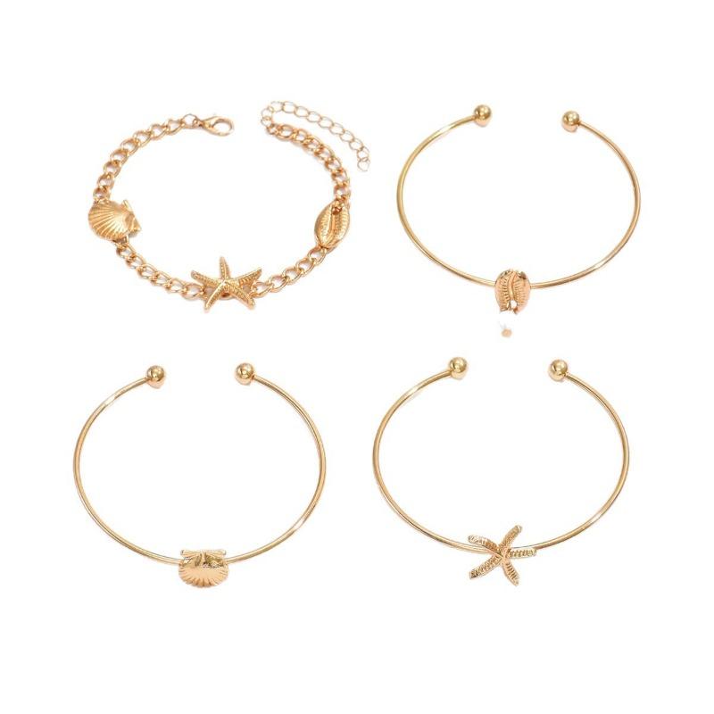 Ocean Wind Bracelet Set Accessories Shell Starfish Temperament Versatile Design Sense Opening Bracelet