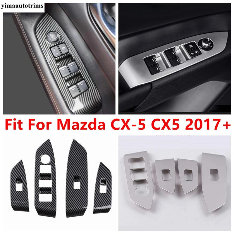 Для Mazda CX-5 CX5 2017 - 2024 Автомобиль Внутренняя Дверь Подлокотник Кнопка Стеклоподъемника Панель Отделка ABS Аксессуары для Интерьера