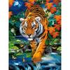 Diamond Painting Tiger Forest Tree Diamond Embroidery Full Round Drill Cross Stitch