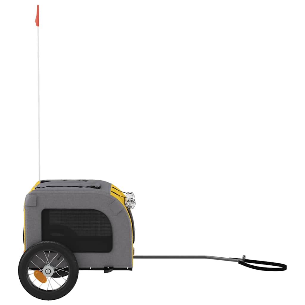 Bicycle Trailer for Dogs Yellow and Grey Oxford Fabric and Iron