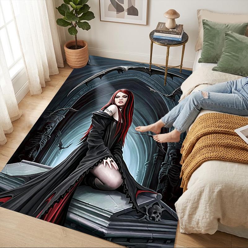 Gothic Beauty Living Room Nonslip Area Rug Soft Carpet For Bedroom Game Playroom Sofa Office Home Decor Doormat Christmas Gift