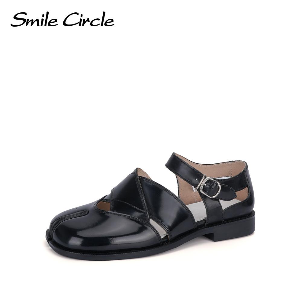 Женские туфли Мэри Джейн из натуральной кожи с круглым носком и пряжкой, удобные повседневные туфли