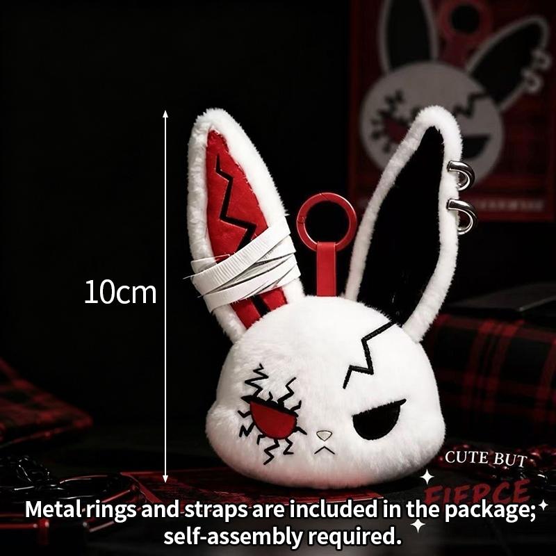 Dark Rabbit Keychain Gothic Style Bunny Keyring Backpack Pendant Charms Cartoon Hanging Keyring Birthday Party Gift