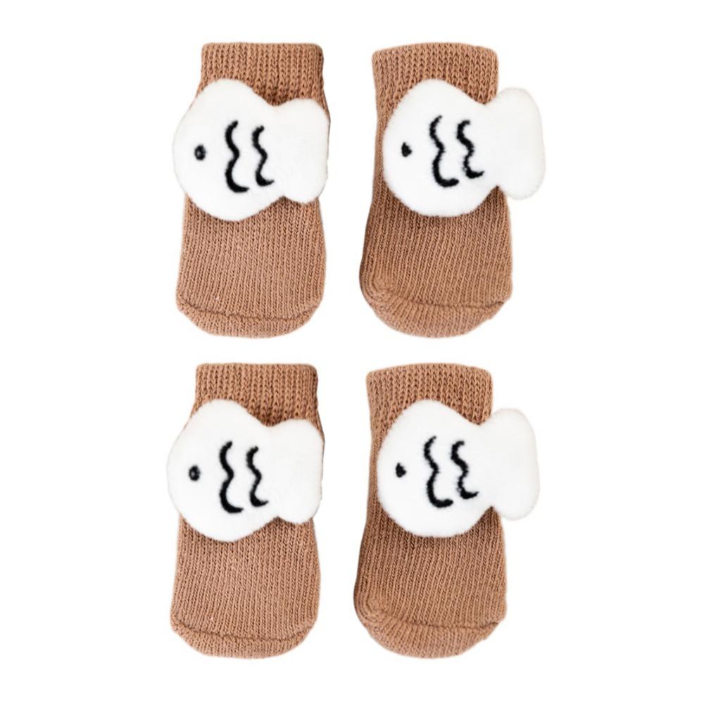 4 шт./компл. 3D противоскользящие носки для собак с рисунком в виде лап домашних животных, защитные чехлы для собак и кошек