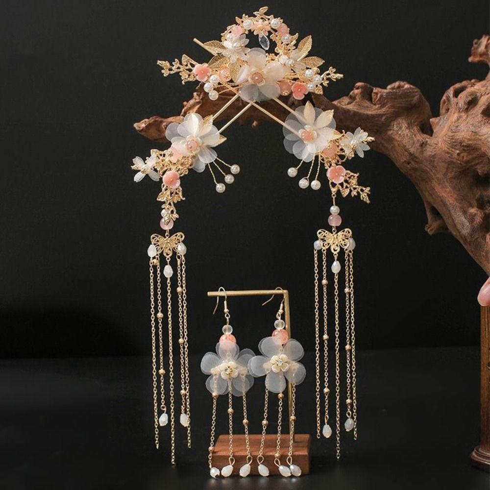 Светлые цвета свадебное платье аксессуары для волос пластиковые серьги шпильки набор свадебный головной убор помолвка