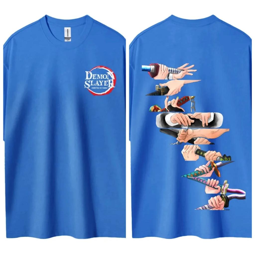 Hot Sale Anime Peripherals Demon Slayer Manga Graphic Print Short-sleeved Men Women Cotton Comfortable Soft  Loose Casual Oversized Top Summer New Tee