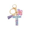 Butterfly Initial Letter Keychain Pendant Exquisite Practicality Backpack School Bag Decoration Purple Alphabet Keychain for Girls Women