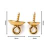 30pcs Gold Color Stainless Steel Screw Eye Pins Bail Top Drilled Beads End Caps Pendant Charms Connectors for DIY Jewelry Making