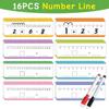 16Pcs Educational Dry Erase Number Line Cards for Kids Addition & Subtraction Math Manipulative Game for Kindergarten Learning