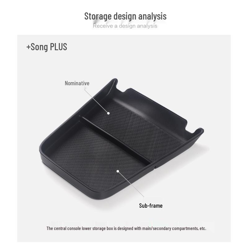 BYD Song PLUS Lower Center Console Storage Box - Interior Organizer for 22 Models