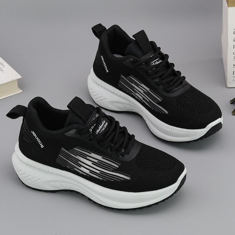 2024 New Running Shoes Women's Comfortable Soft Sole Lightweight Mesh Breathable Leisure Sports Women's Shoes Shallow Mouth