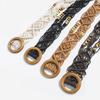 Bohemian Belt Braided Ethnic Style Log Buckle Wooden Beads Women's Belt Casual and Exquisite Vacation Style Waist Rope