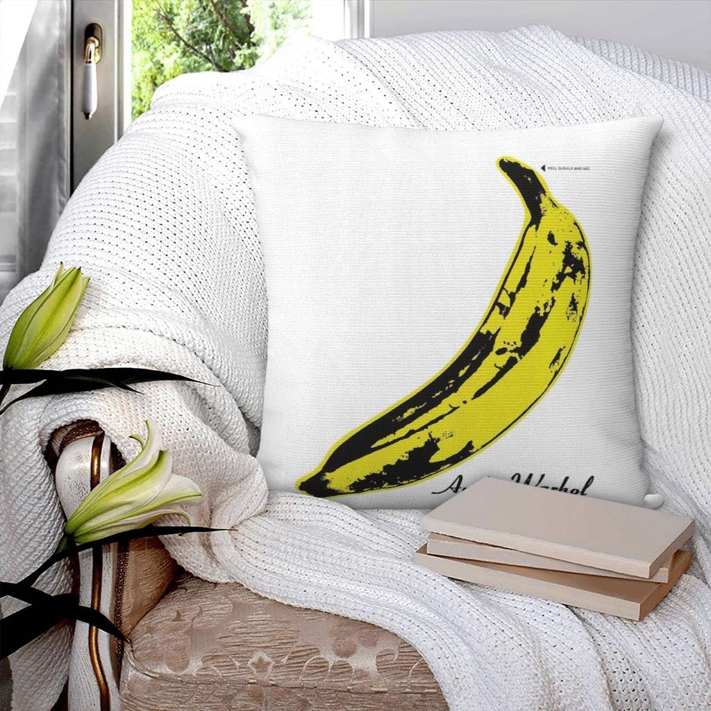 Andy Warhol Banana Velvet Underground Square Pillowcase Pillow Cover Cushion Zip Decorative Comfort Throw Pillow for Home Sofa