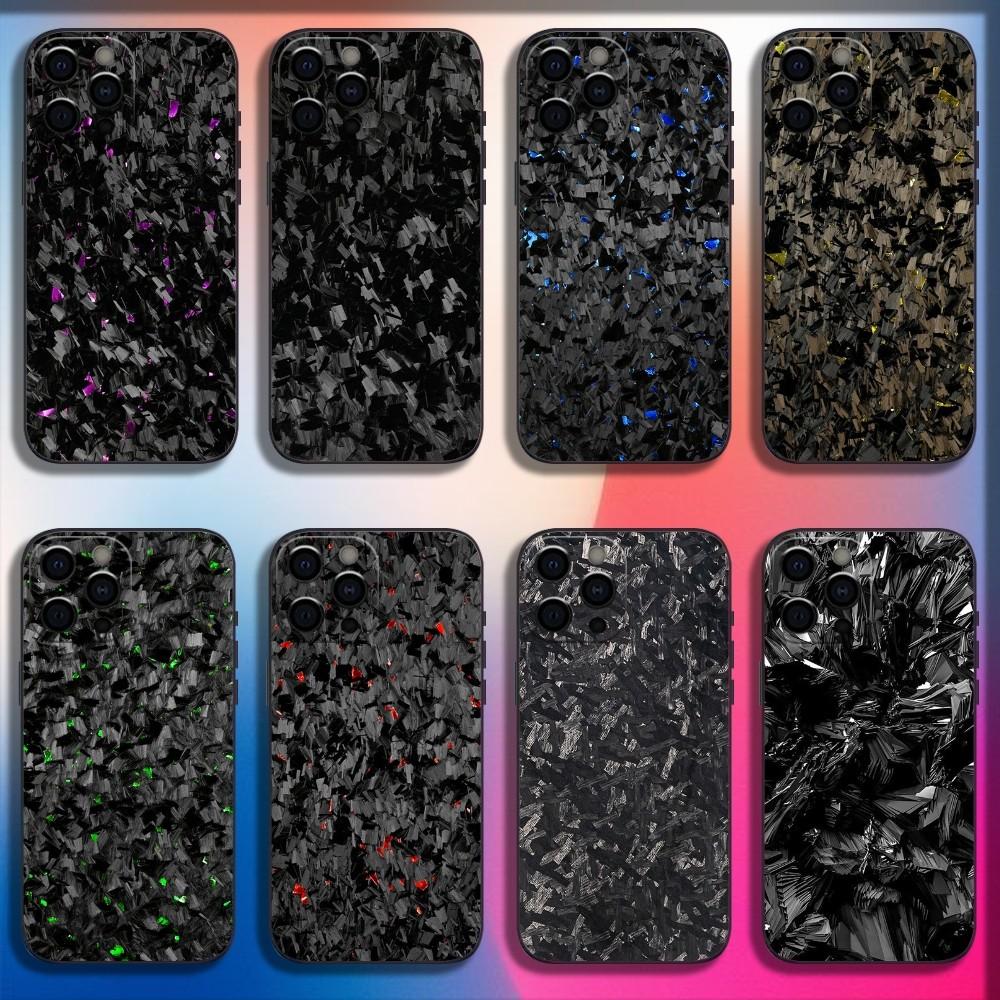Чехол для телефона с рисунком под карбон для iPhone 16, 15, 14, 13, 12, 11, Pro, X, XS, Max, XR, Plus, Mini, мягкое черное покрытие