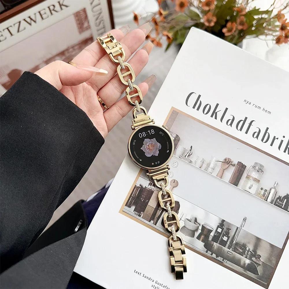 18 20 22 мм Роскошный ремешок из нержавеющей стали для Huawei Watch GT6/5 46 мм 42 мм 4 4Pro Женский ремешок для Samsung Galaxy 7 6 5 4 40 мм 44 мм