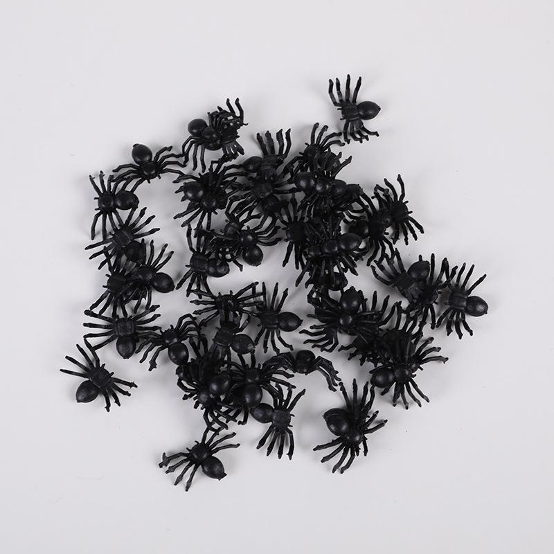 100/50pcs Realistic Spider Christmas Halloween Decoration Plastic Mini Spider Black Scary Spider Prank Haunted House Decorations