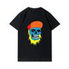 Хлопковая летняя мужская футболка размера плюс с 30 узорами в стиле Харадзюку, футболки с принтом черепа, футболка с круглым вырезом, повседневные топы