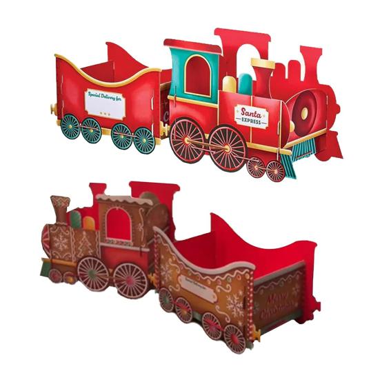 Christmas Presents Train Toy Santa Gift Boxes Express Gingerbread Classical Train Ornament Holiday