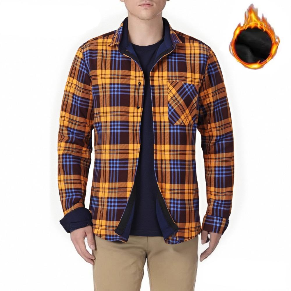 Американский размер Мужская рубашка с длинным рукавом Осень Зима Теплая Плюс Флис Утолщенная Клетка Большой размер Мода Не требующая глажки