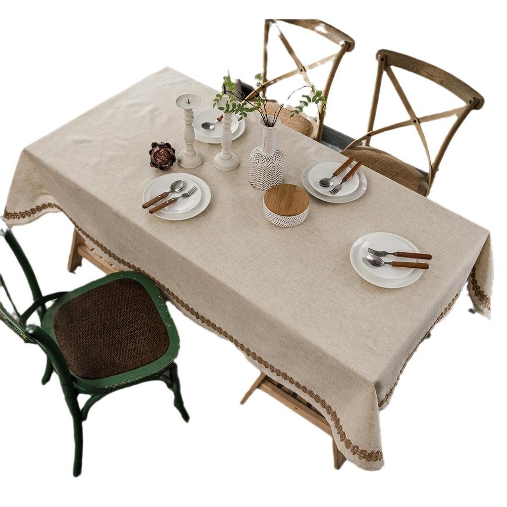 Imaqi Yun Макраме Кружево Полиэстер Лен Скатерть для Кофейного Столика - Прямоугольный Дизайн