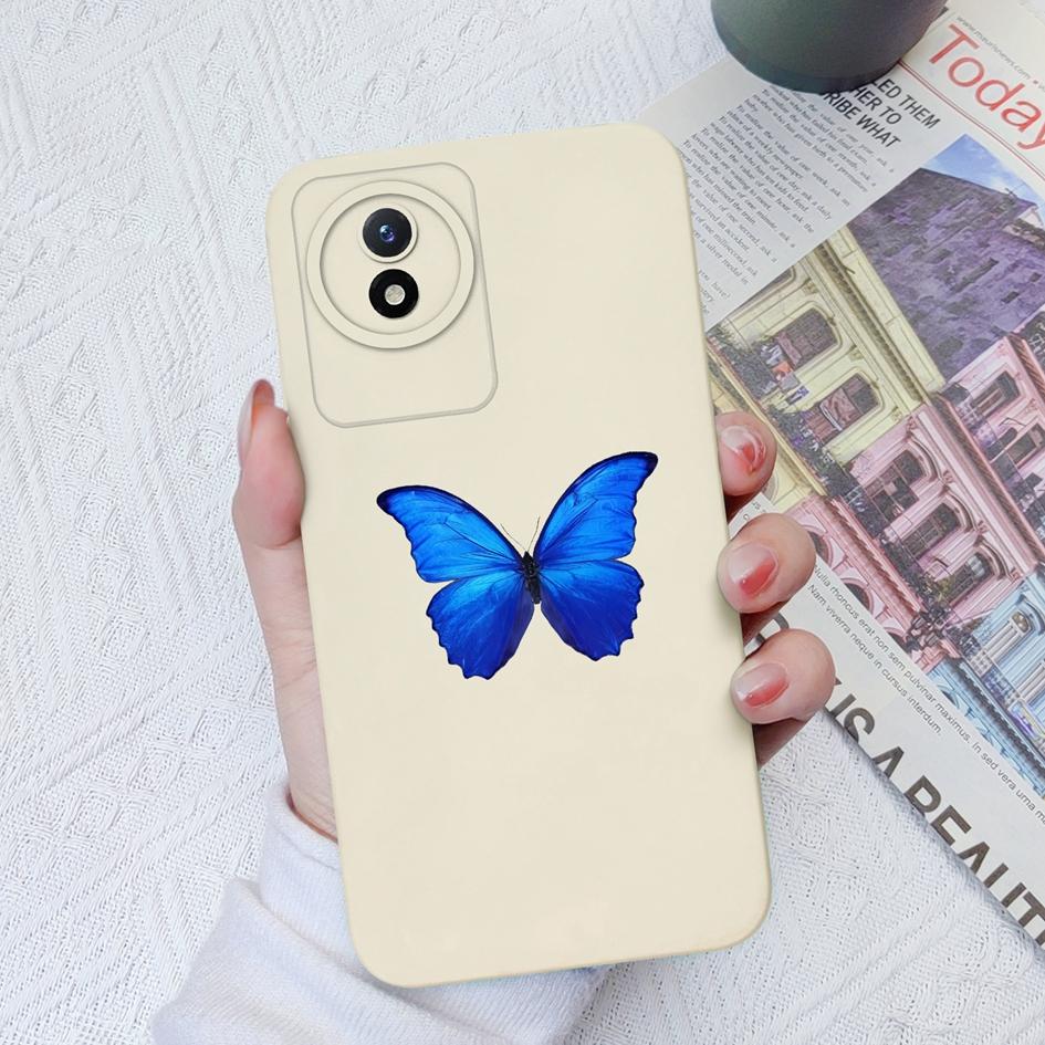 Чехол для телефона Vivo Y31 Y33 Y33S Y02S Y16 Y51 Y91C Y22 Y35 Y11 Y12 Y20, защита камеры, мягкий силиконовый чехол с бабочкой и подсолнухом для Vivo, бампер, чехол