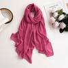 2025 New Elegant Modest Women Bubble Chiffon Solid Color Muslim Head Scarf Ladies Shawl and Wrap Female Foulard Hijab Stoles