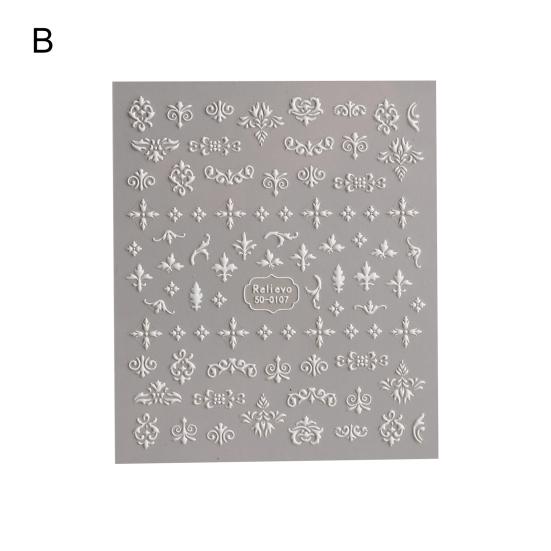 Yousheng Nail Art Наклейка Самоклеящаяся 5D Рельефная 3D Эффекты Невыцветающая DIY Японский Стиль Цветочный Узор Маникюрные Наклейки Поставка Маникюрного Салона