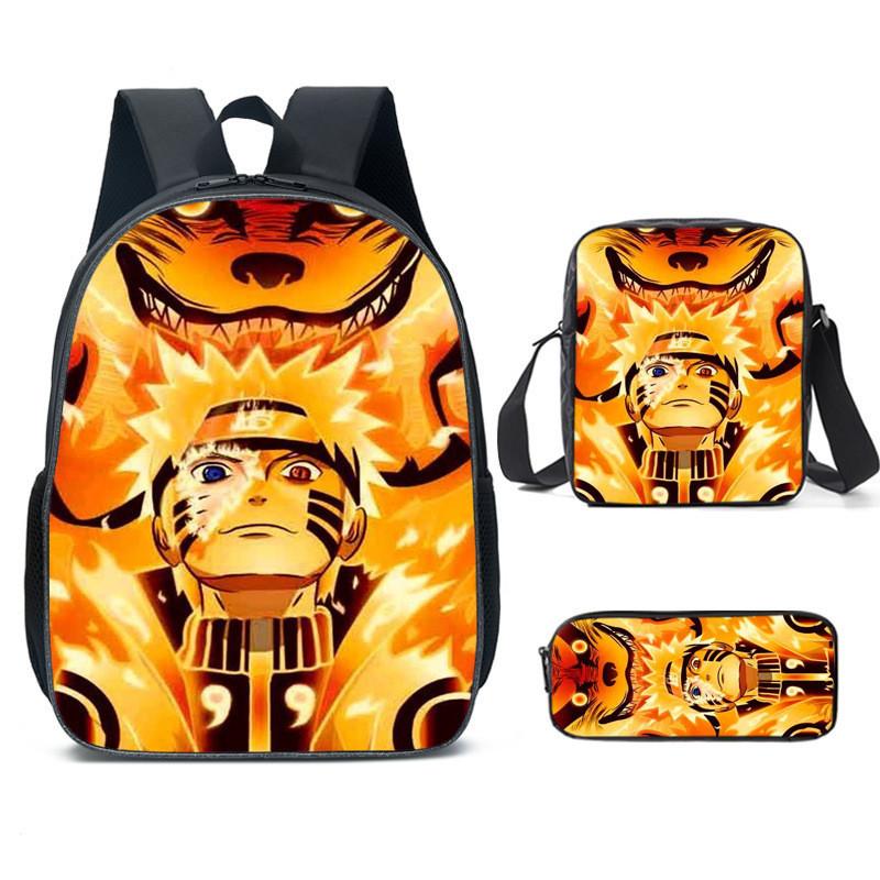 Детский школьный рюкзак «Наруто» из легкого прочного материала с забавным принтом для юных учеников