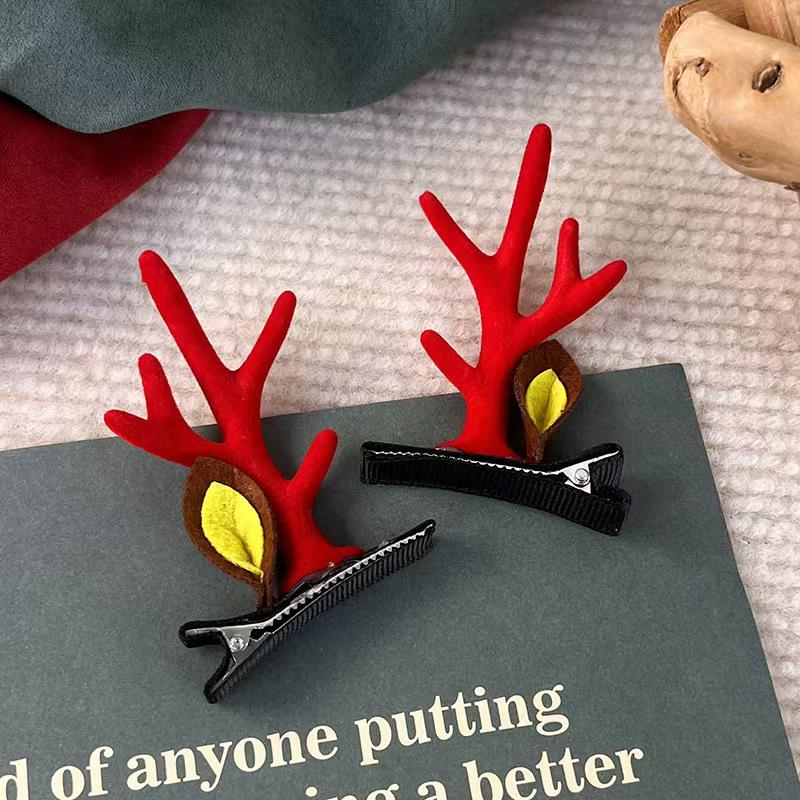 Children's Reindeer Antler Hair Clip - Cute Christmas Cartoon Hair Accessory