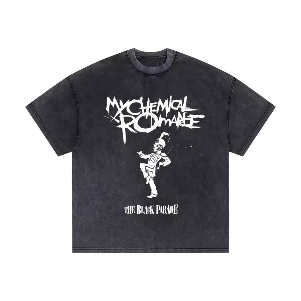 2026 Стиранная винтажная футболка My Chemical Romance Тур 2007 Мужская Женская Парад Панк Эмо Рок-группа Футболки Готический Хлопок Оверсайз Футболки
