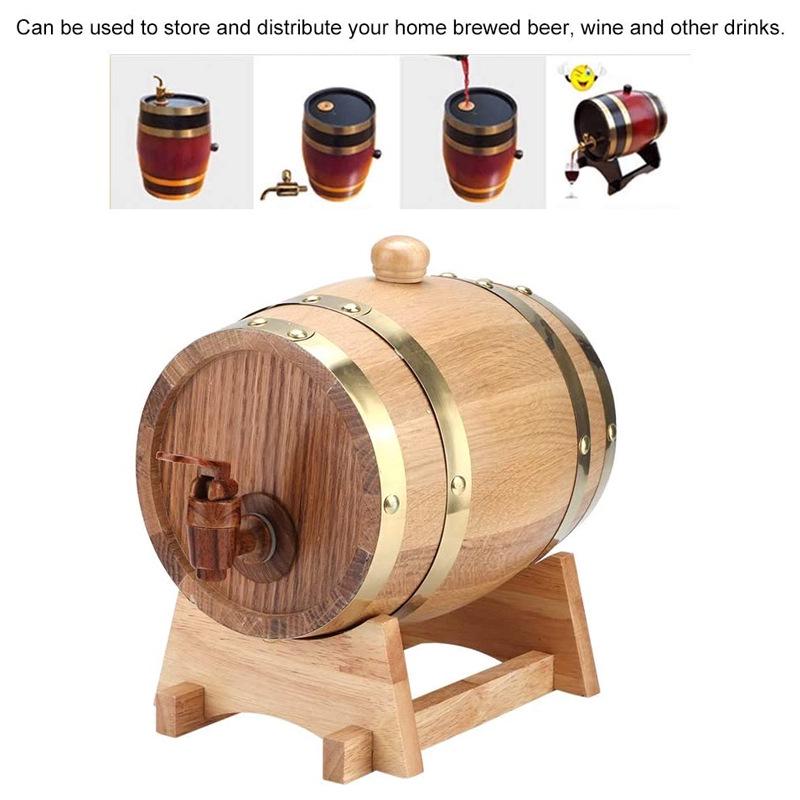 1,5-литровый дубовый бочонок из красного дуба для домашнего пивоварения виски и красного вина