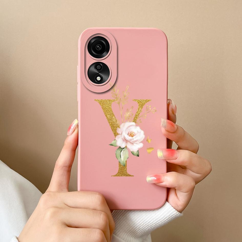 Чехол для Oppo Reno 6 7 8 Pro + Lite 8T 10 Pro, модный противоударный чехол с цветочными буквами, сумки для телефона, матовый мягкий жидкий силиконовый чехол для пары для бампера Oppo