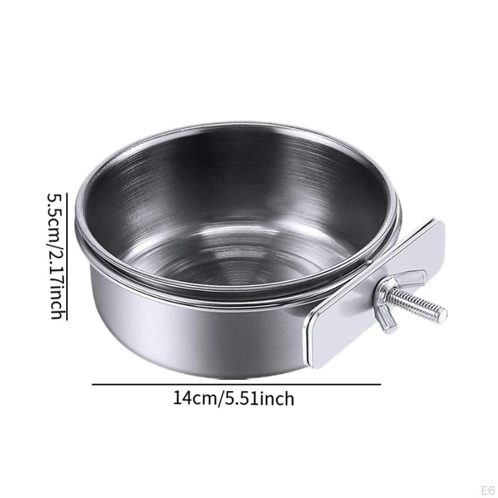 Bird for Parrots with Clamp Holder, Stainless Steel Bowl Lovebirds