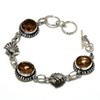 Smoky Topaz Gemstone 925 Silver Plated Handmade Jewelry Bracelet 6-8"