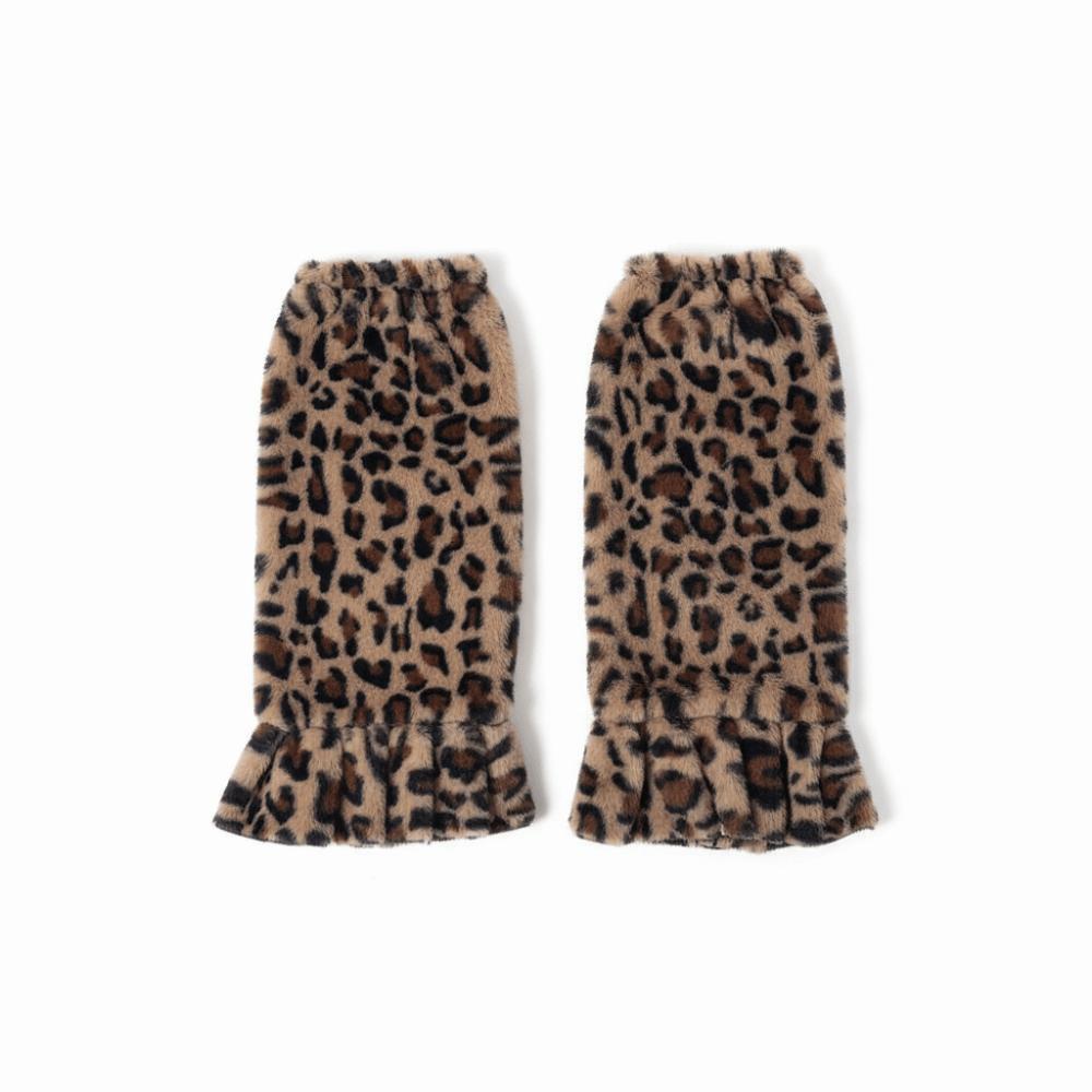 Y2K Winter Leg Warmers Dot Stripe Long Stockings Vintage Plush Leg Coverings Streetwear