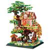 LULUFUN Block Tree House Toy 3D Puzzle Mini Block Tree House Assembly Children Adults Celebration New Year Gift Birthday Christmas Present Gift