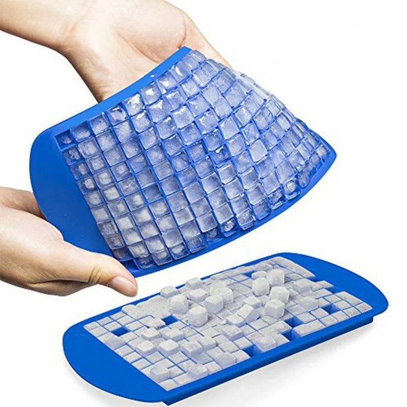 160 Grid Mini Silicone Ice Tray Ice Cubes Foldable Ice Mold Breaker Grid Tray Small Square Mold Maker Silicone Mold
